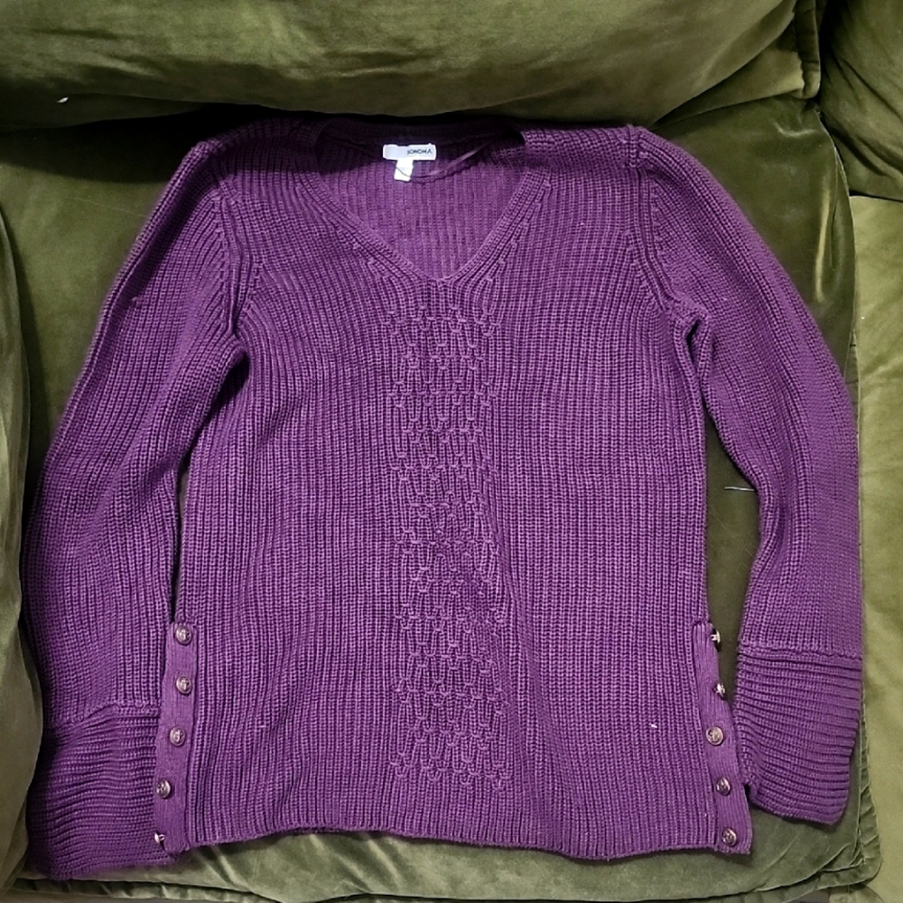 Purple V-Neck Sweater